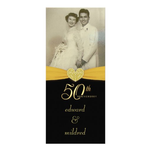 50th Anniversary - Elegant Photo Invitations (front side)