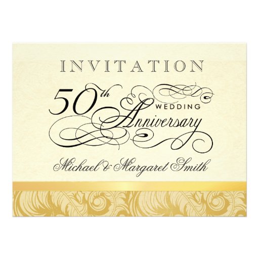 50th Anniversary Fancy 2 Photo Invitation - Large