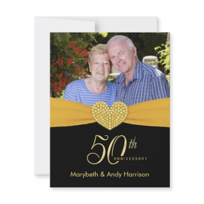 50th Anniversary - Faux Pocket Photo Invitations by SquirrelHugger