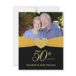 50th Anniversary - Faux Pocket Photo Invitations