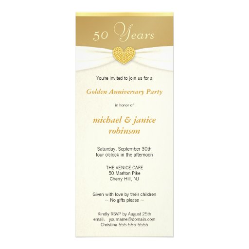 50th Anniversary - Faux Pocket Photo Invitations