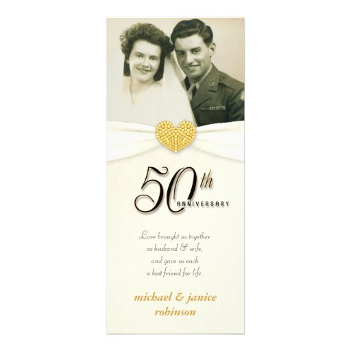 50th Anniversary - Faux Pocket Photo Invitations