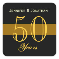 50th Anniversary Gold and Black sticker