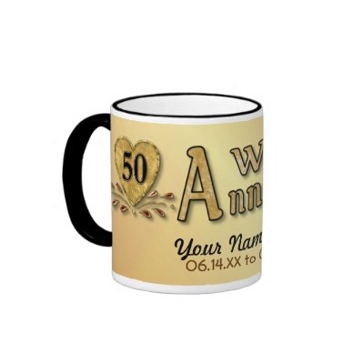50th Anniversary - Gold - Customize Coffee Mug