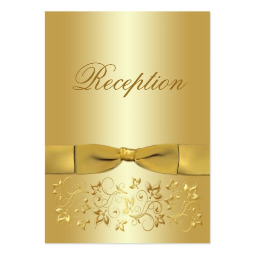 50th Anniversary Gold Floral Enclosure Card Business Card (front side)