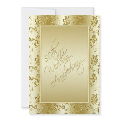 50th Anniversary Gold Glitter II Invitation by NiteOwlStudio