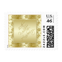 50th Anniversary Gold Glitter Postage