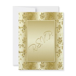 50th Anniversary Gold Glitter Reply Card invitation