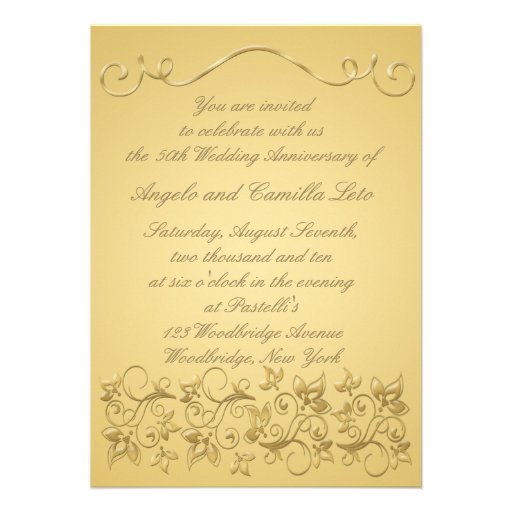 50th Anniversary Gold Invite- DON'T USE GOLD PAPER