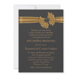 50th Anniversary Gold Ribbon Invitations