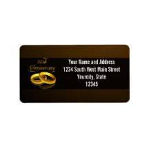 50th Anniversary | Gold Script Address Label