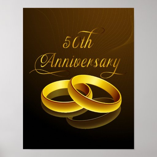 50th Anniversary Gold Script Poster Zazzle