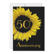 50th Anniversary Gold Sunflower Invitations