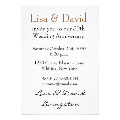 50th Anniversary Gold Sunflower Invitations