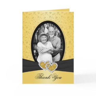 50th Anniversary Hearts II Thank You Card (Photo) card