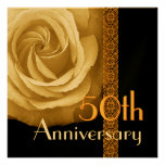 50th Anniversary Invitation - GOLD Rose invitations