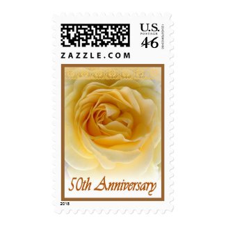 50th Anniversary Invitation Rose Stamp stamp