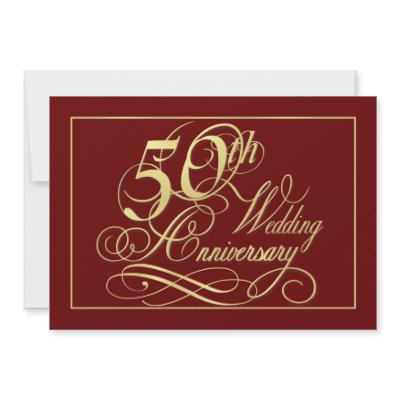 50th Anniversary Invitations - Bargain Burgundy by SquirrelHugger