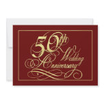 50th Anniversary Invitations - Bargain Burgundy