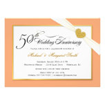 50th Anniversary Invitations - Coral & Gold