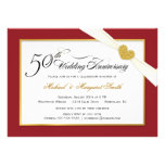50th Anniversary Invitations - Red & Gold