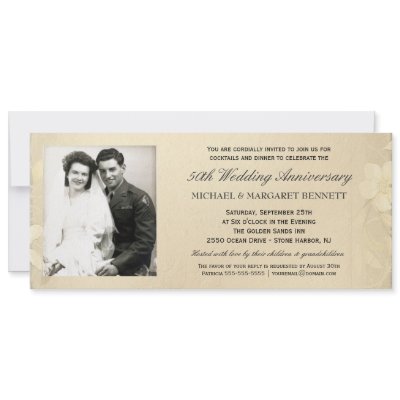 50th Anniversary Invitations - Victorian Floral by SquirrelHugger