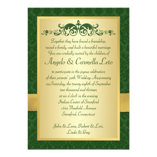 50th Anniversary Invite - DO NOT USE GOLD PAPER!!