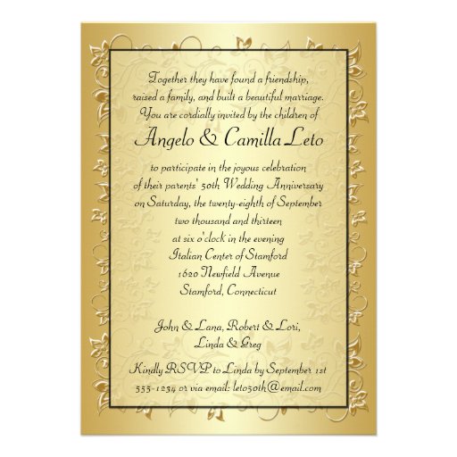 50th Anniversary Invite - DO NOT USE GOLD PAPER!!