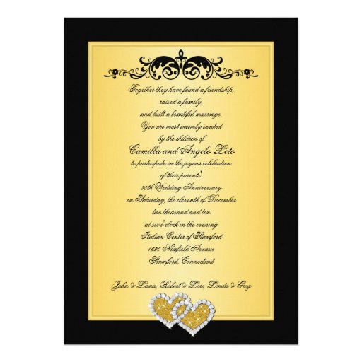 50th Anniversary Joined Hearts II Invitation