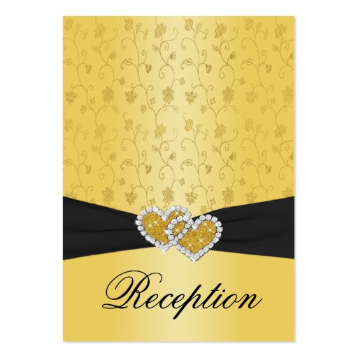 50th Anniversary Joined Hearts II Reception Card Business Card Template (front side)