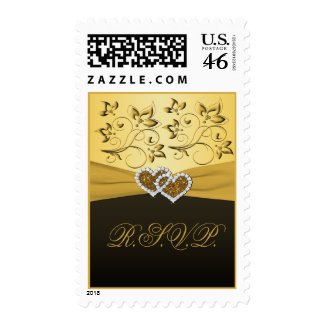 50th Anniversary Joined Hearts RSVP Postage stamp