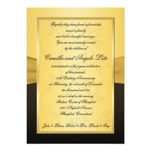 50th Anniversary Joined Hearts Wedding Invitation