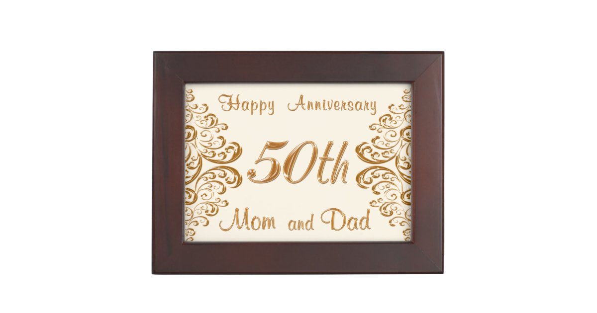 50th Anniversary Keepsake Box for Mom and Dad Zazzle