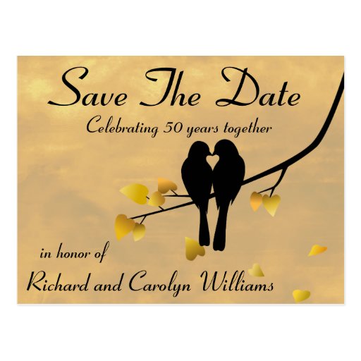 50th Wedding Anniversary Save The Date Postcards