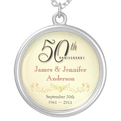 50th Anniversary Necklace Elegant Keepsake Pendant