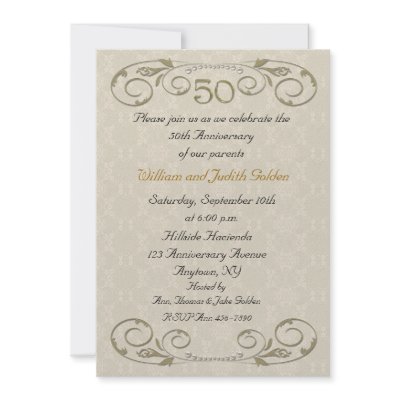 50th Anniversary Ornate Scroll Invitation by StarStock