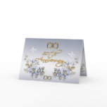 50th Anniversary Party elegant blue floral Card