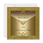 50th Anniversary Party Elegant Gold Art Deco Custom Invites