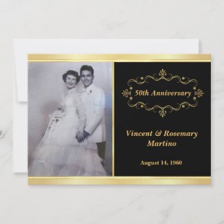 50th Anniversary Party - Elegant Photo Invitations