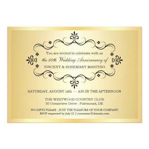 50th Anniversary Party - Elegant Photo Invitations