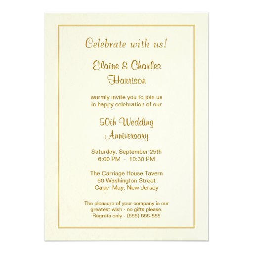50th Anniversary Party - Fancy Photo Invitations