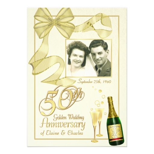 50th Anniversary Party - Fancy Photo Invitations (front side)