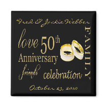 50th Anniversary Party Favor - Easy to Personalize Magnets