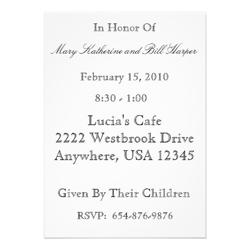 50th Anniversary Party Invitation