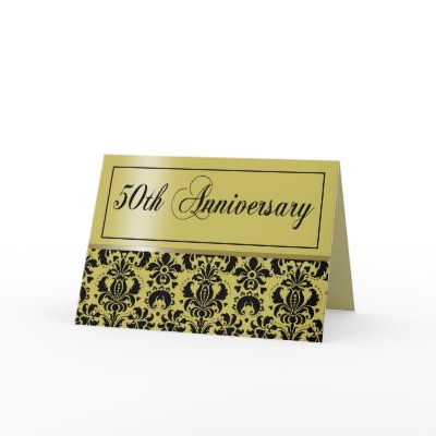 50th Anniversary Party Invitation (Chaucer/golden) Card by Special_Occasions