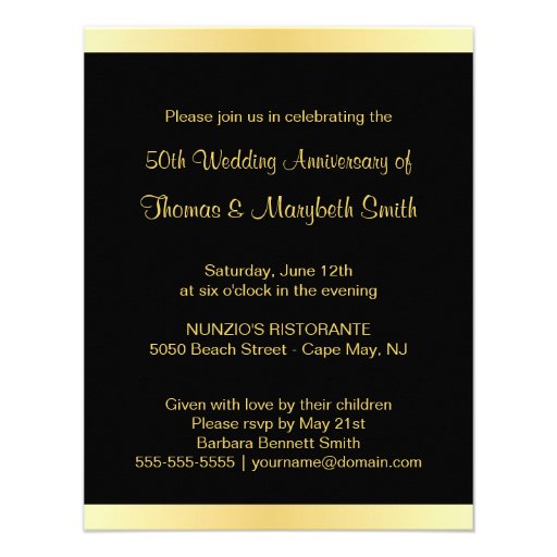 50th Anniversary Party Invitation - Photo Optional