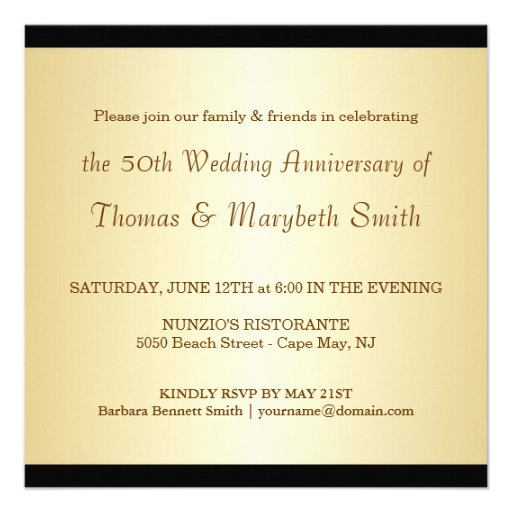 50th Anniversary Party Invitation - Photo Optional