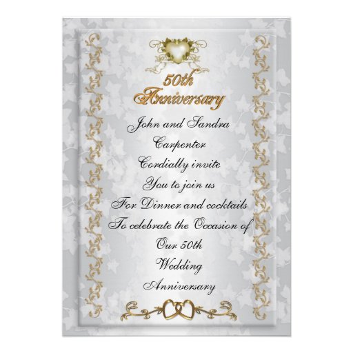 50th Anniversary party invitation Victorian angels