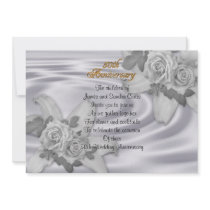 50th anniversary party invitation white roses