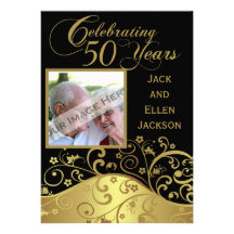 50th Anniversary Party Invitation With Photo
